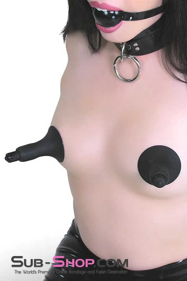 0773M      Vibrating Black Silicone Breast Suction Cup with Nipple Stimulators Inside, 1 pc.