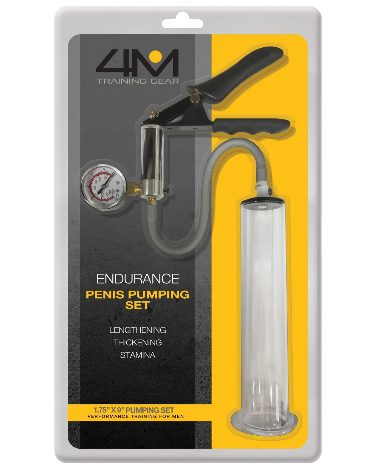 4M Training Gear Endurance 1.75" X 9" Penis Pumping Set - Clear