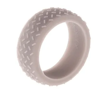 9mm High Performance Grey Diamond Plate Silicone Wedding Band