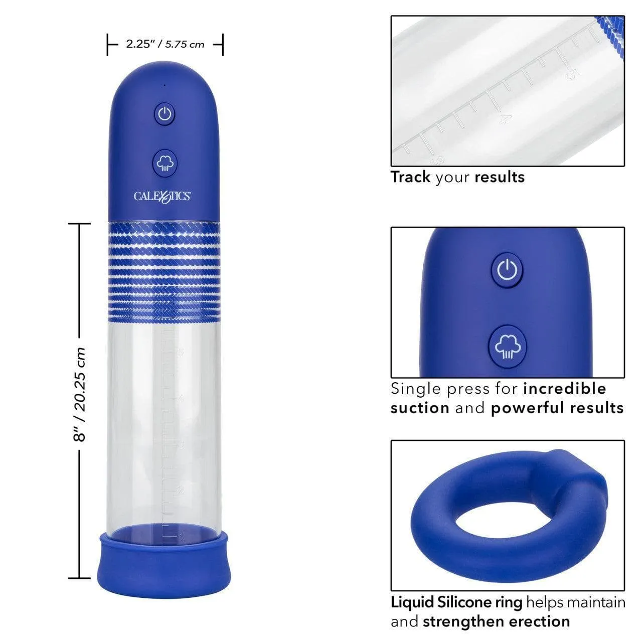 Admiral Rechargeable Rock Hard Automatic Penis Pump Kit Blue