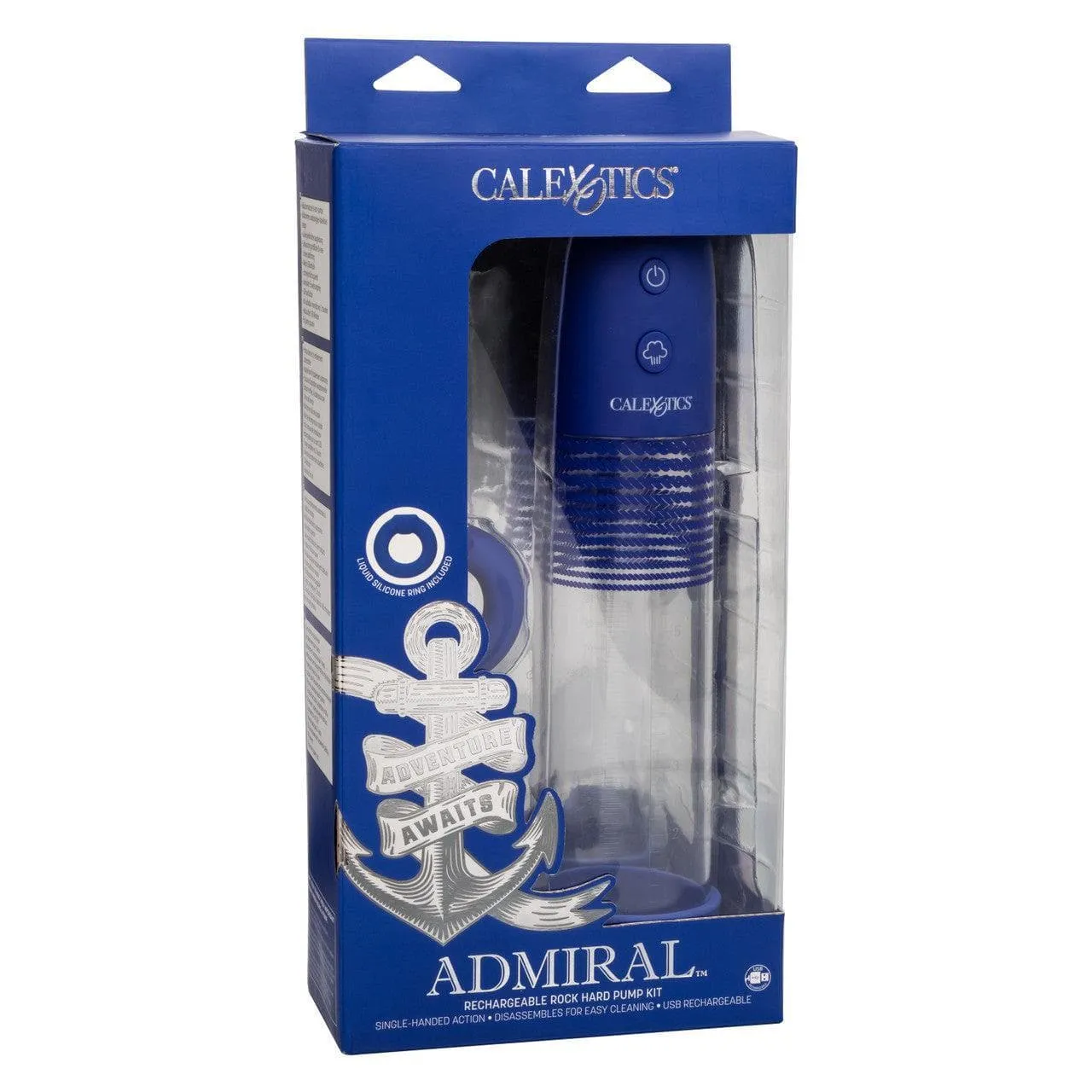 Admiral Rechargeable Rock Hard Automatic Penis Pump Kit Blue