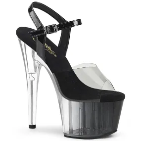 Adore-708T-1 Smoke-Blk/Blk-Clr Ombre, 7" Heels