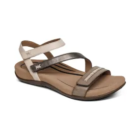 Aetrex Women's Gabby Adjustable Quarter Strap Sandal - Stone Multi SE316