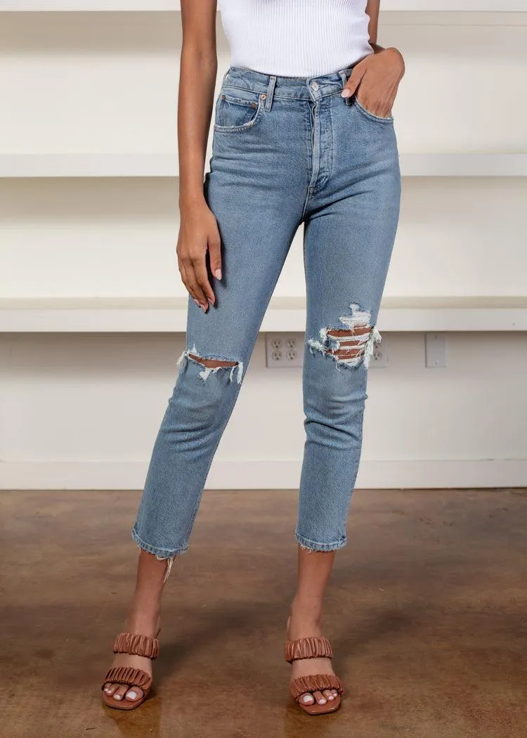 Agolde Riley High Rise Crop Straight Fit Leg - Whiplash-***FINAL SALE***