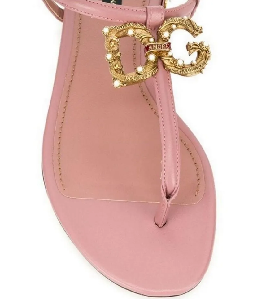 Amore Sandals with Logo, Pink