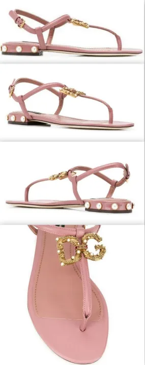 Amore Sandals with Logo, Pink