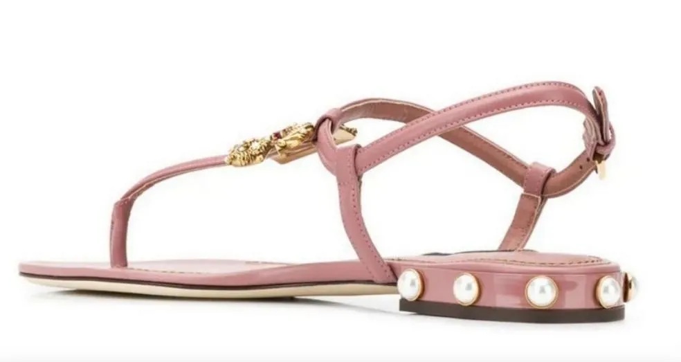 Amore Sandals with Logo, Pink