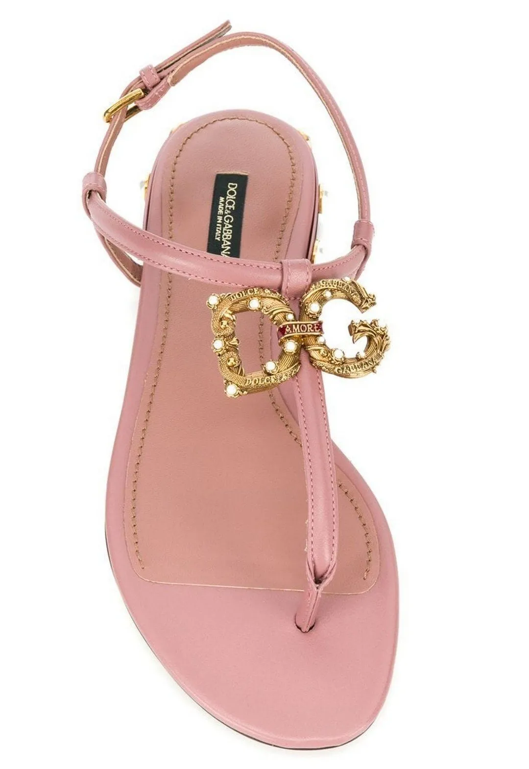 Amore Sandals with Logo, Pink