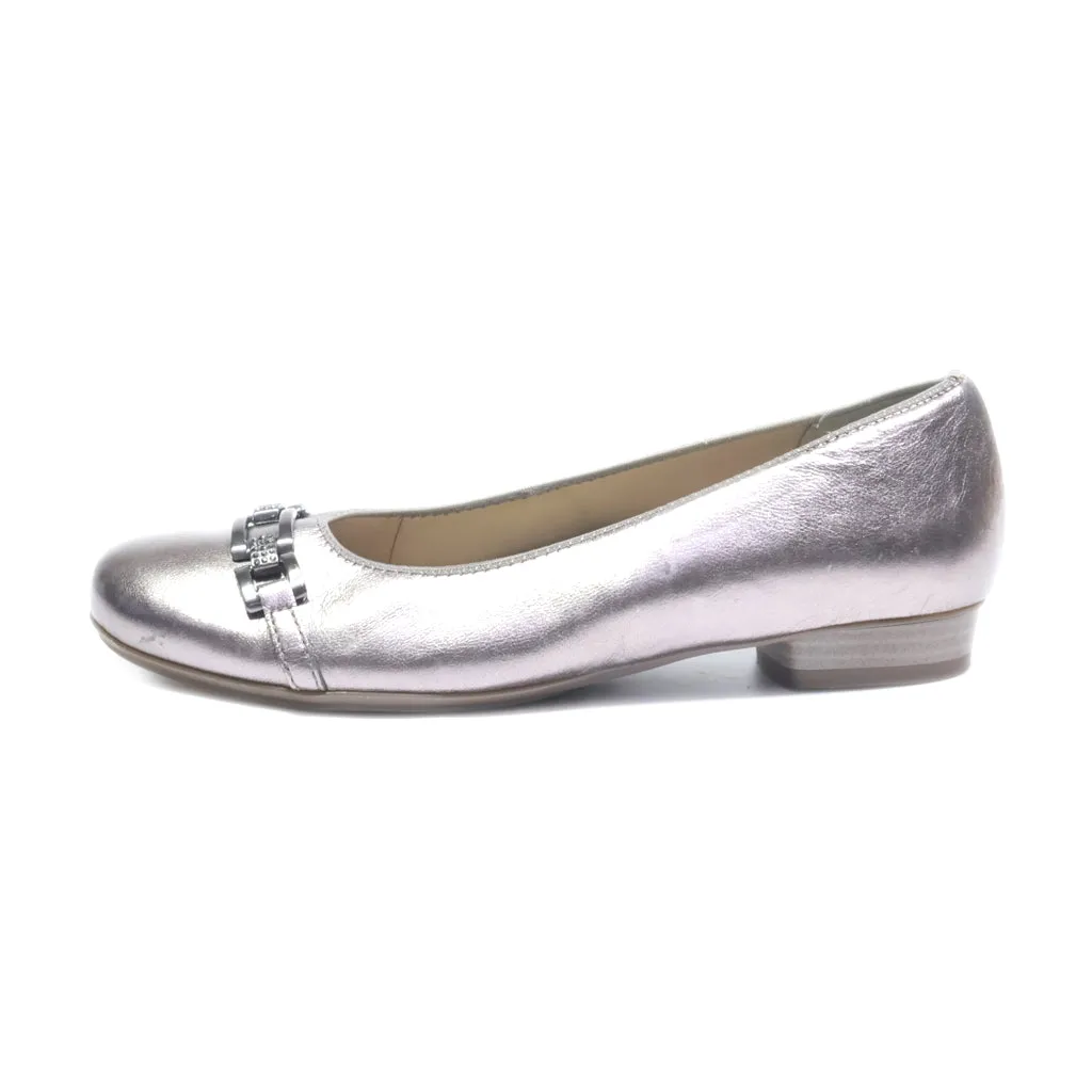 Ara Ballerinas Leather Silver Colour For Women