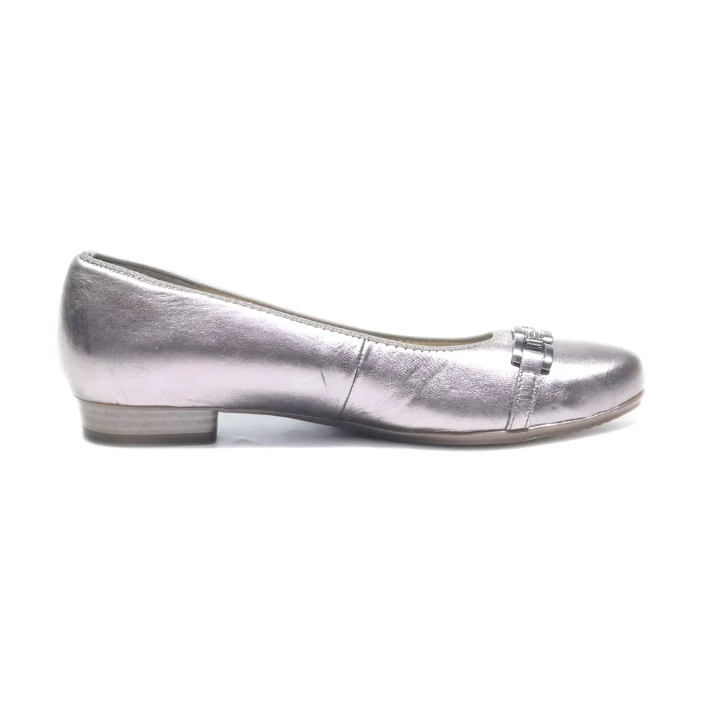 Ara Ballerinas Leather Silver Colour For Women