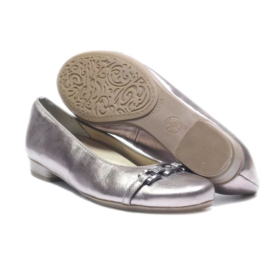 Ara Ballerinas Leather Silver Colour For Women