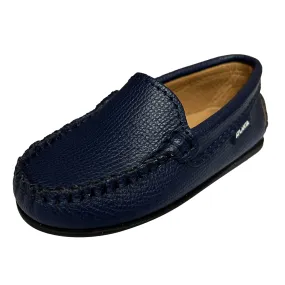 Atlanta Mocassin Boy's and Girl's Loafers, Blue Little Grainy