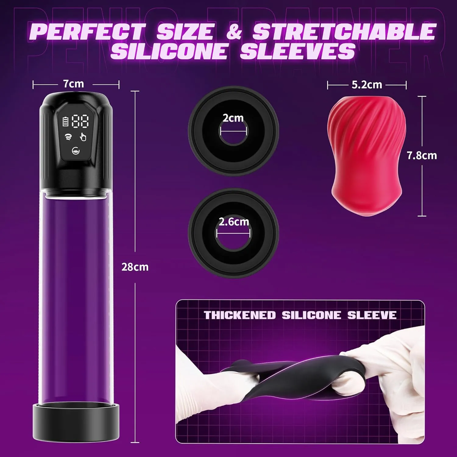 Automatic Sucking Penis Enlargement Pump with Rose-Shaped Inner Sleeve