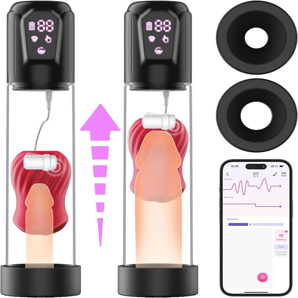 Automatic Sucking Penis Enlargement Pump with Rose-Shaped Inner Sleeve