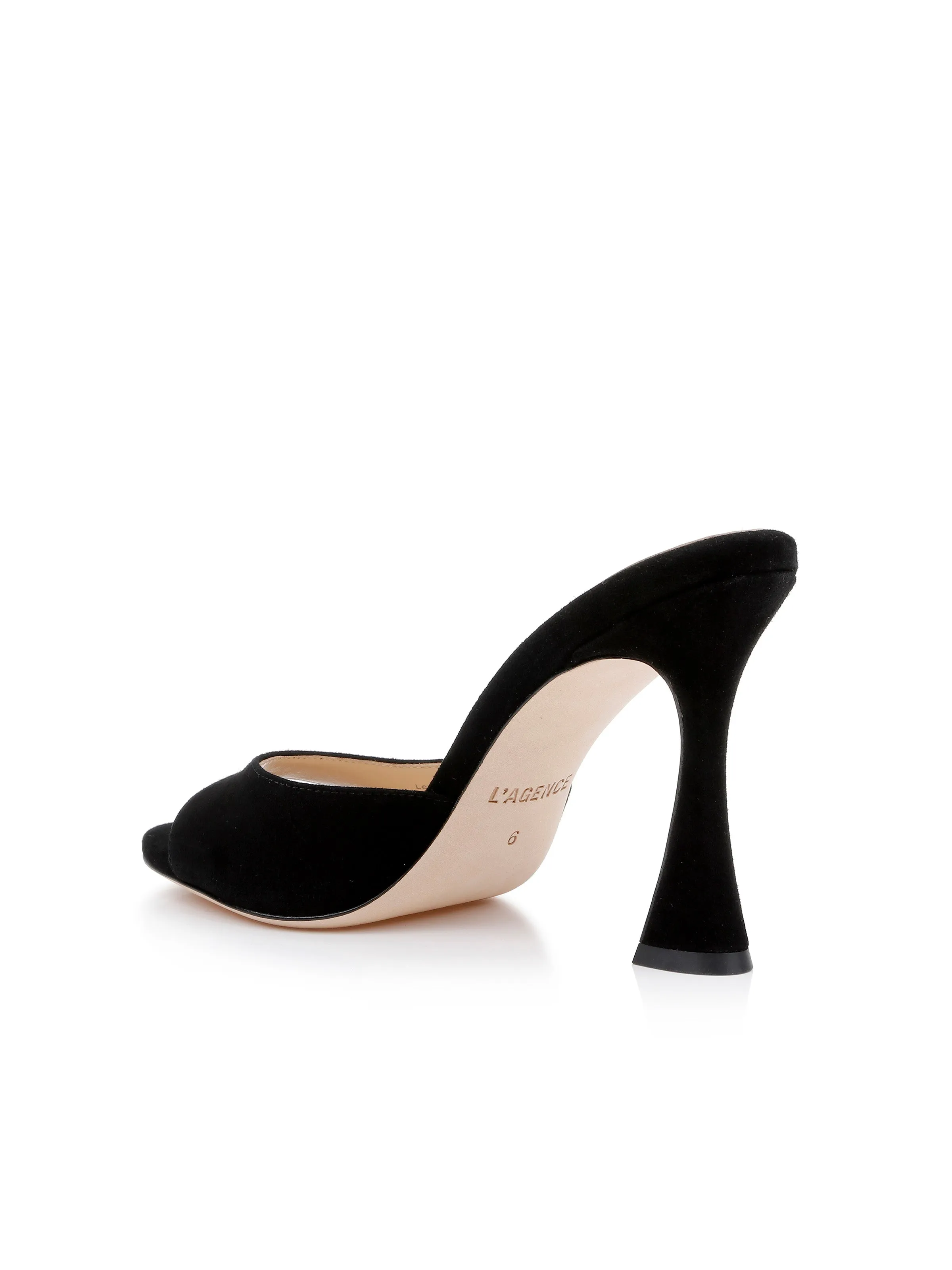 Avery Suede Peep-Toe Mule