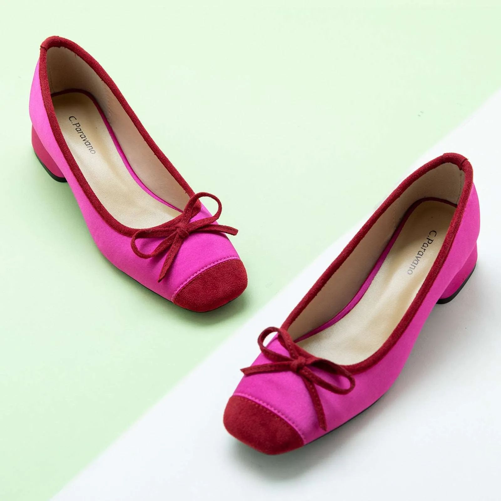 Ballet Block Heel (Nina) Hot Pink