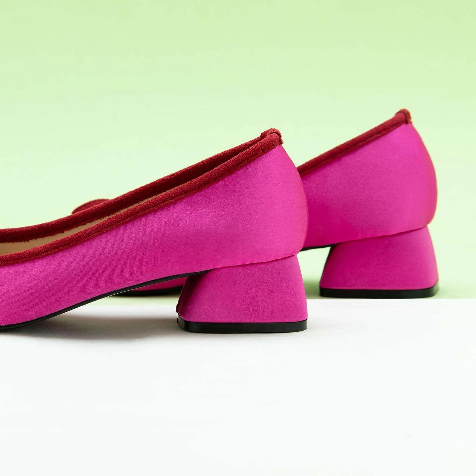 Ballet Block Heel (Nina) Hot Pink