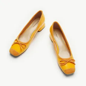 Ballet Block Heel (Nina) Yellow