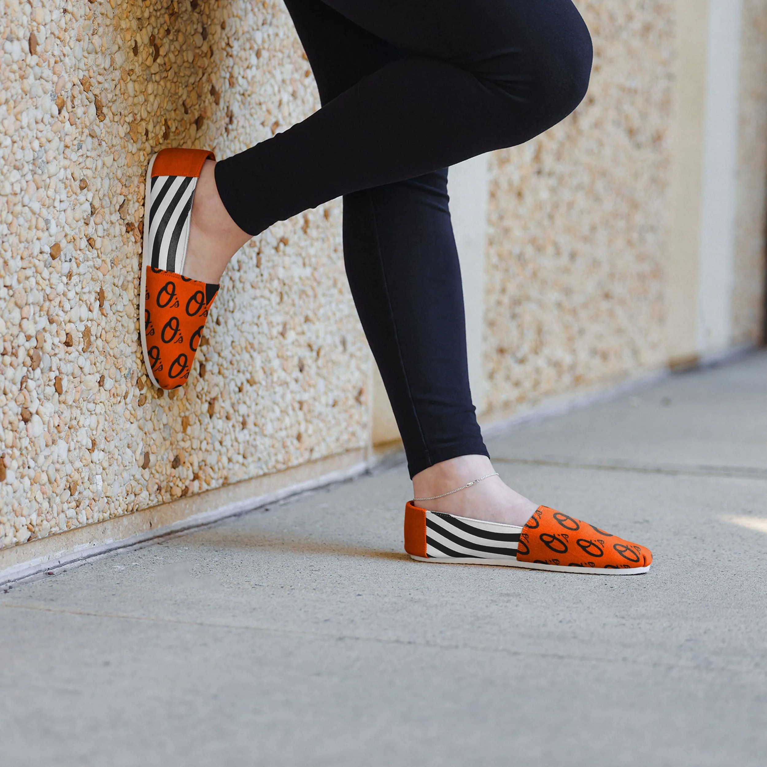 Baltimore Orioles Womens Stripe Canvas Shoe