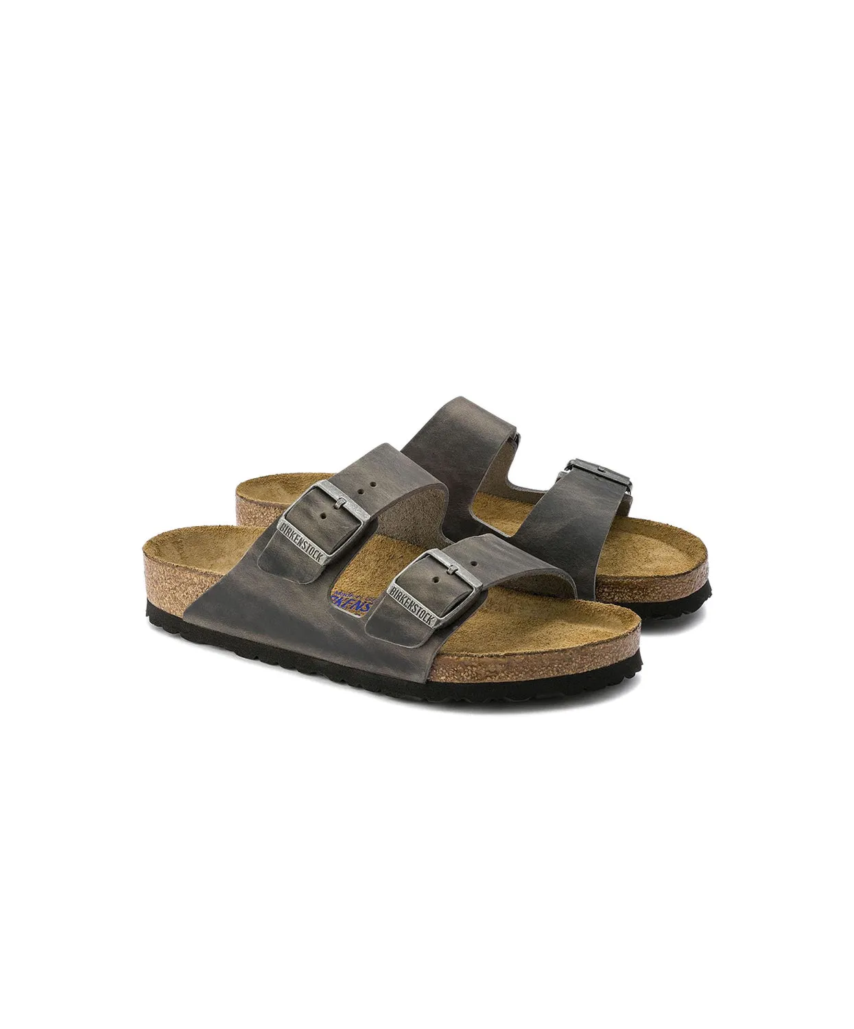 Birkenstock Arizona Oiled Leather Iron Soft Footbed Sandals