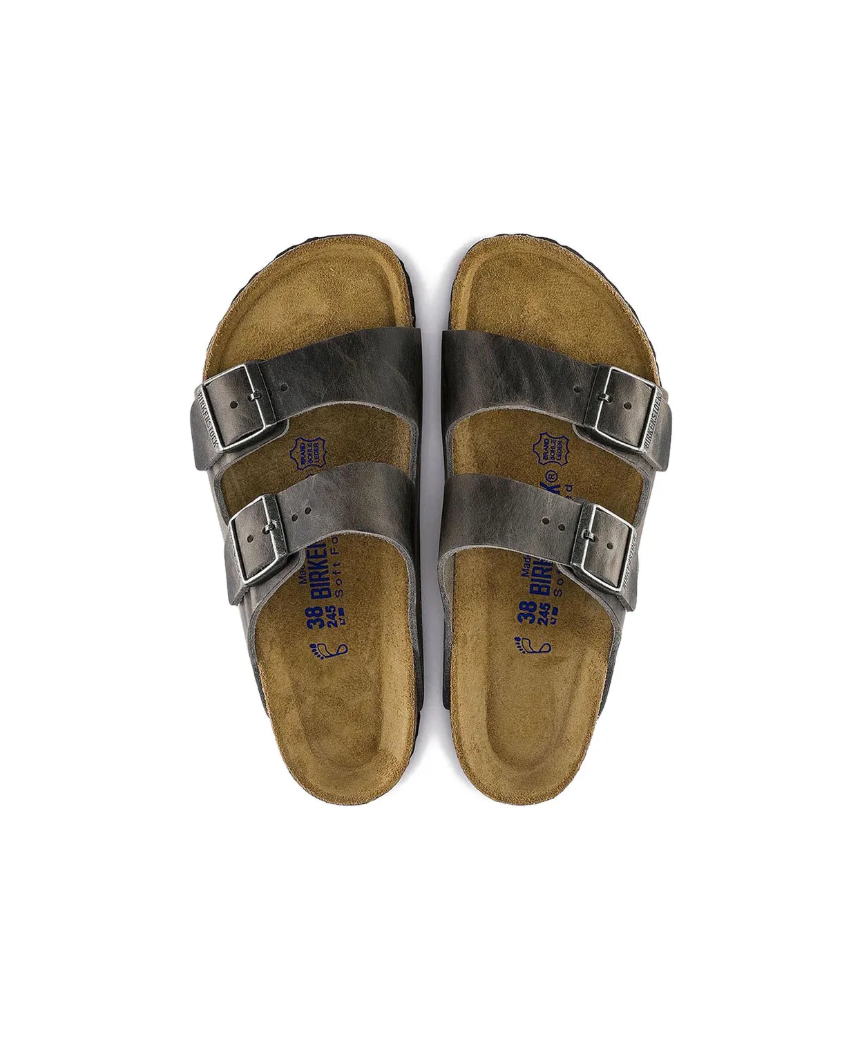 Birkenstock Arizona Oiled Leather Iron Soft Footbed Sandals