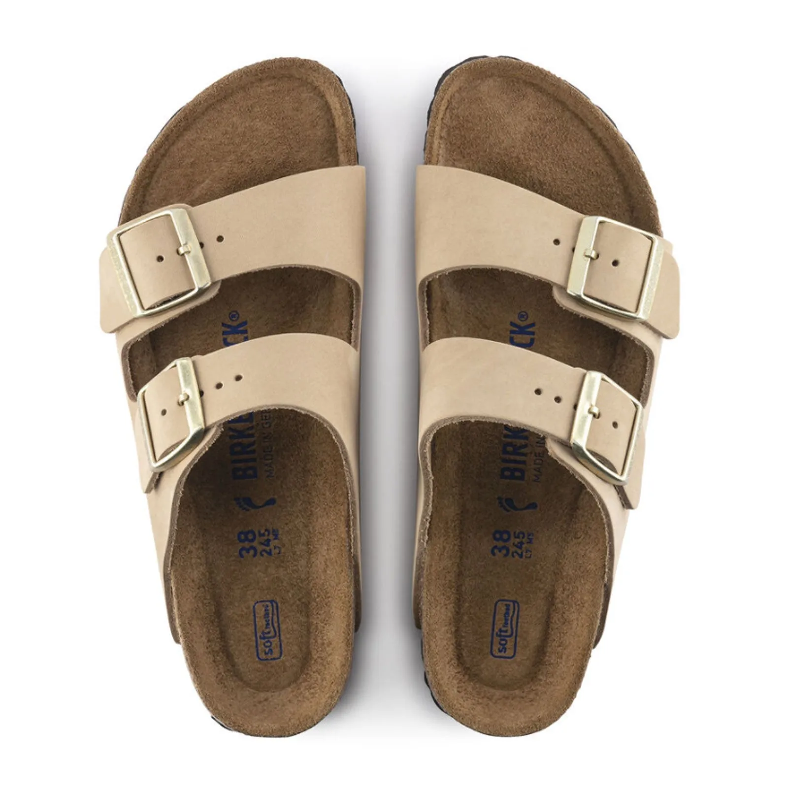 Birkenstock Arizona Soft Footbed Narrow Slide Sandal (Women) - Sandcastle Nubuck