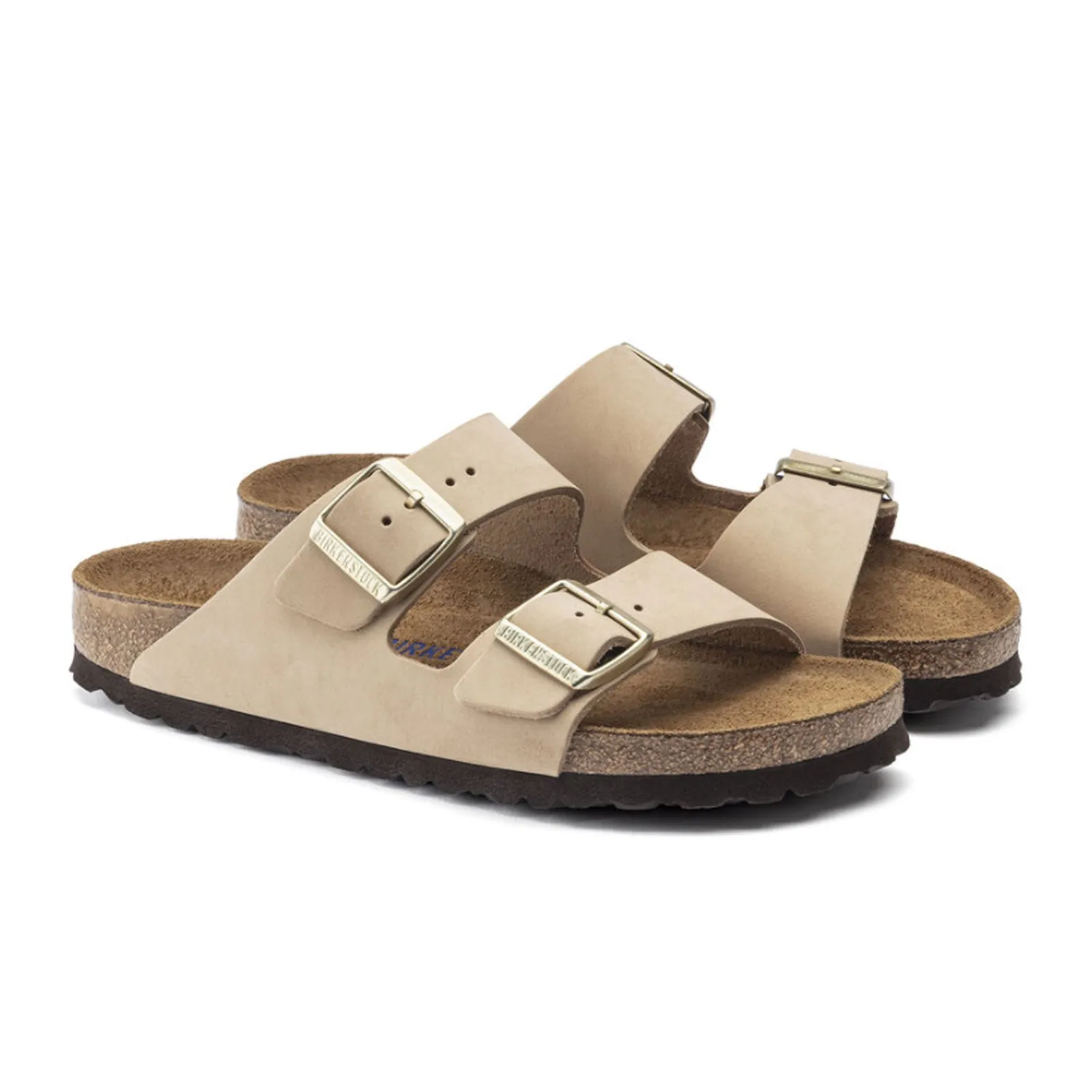 Birkenstock Arizona Soft Footbed Narrow Slide Sandal (Women) - Sandcastle Nubuck