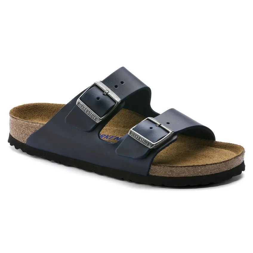 Birkenstock Arizona Soft Footbed Oiled Nubuck Leather Blue - Unisex