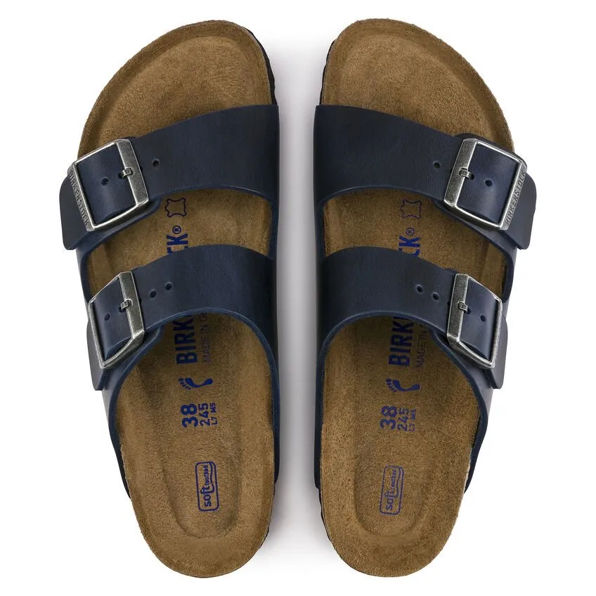 Birkenstock Arizona Soft Footbed Oiled Nubuck Leather Blue - Unisex