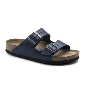 Birkenstock Arizona Soft Footbed Slide Sandal (Unisex) - Blue Oiled Leather