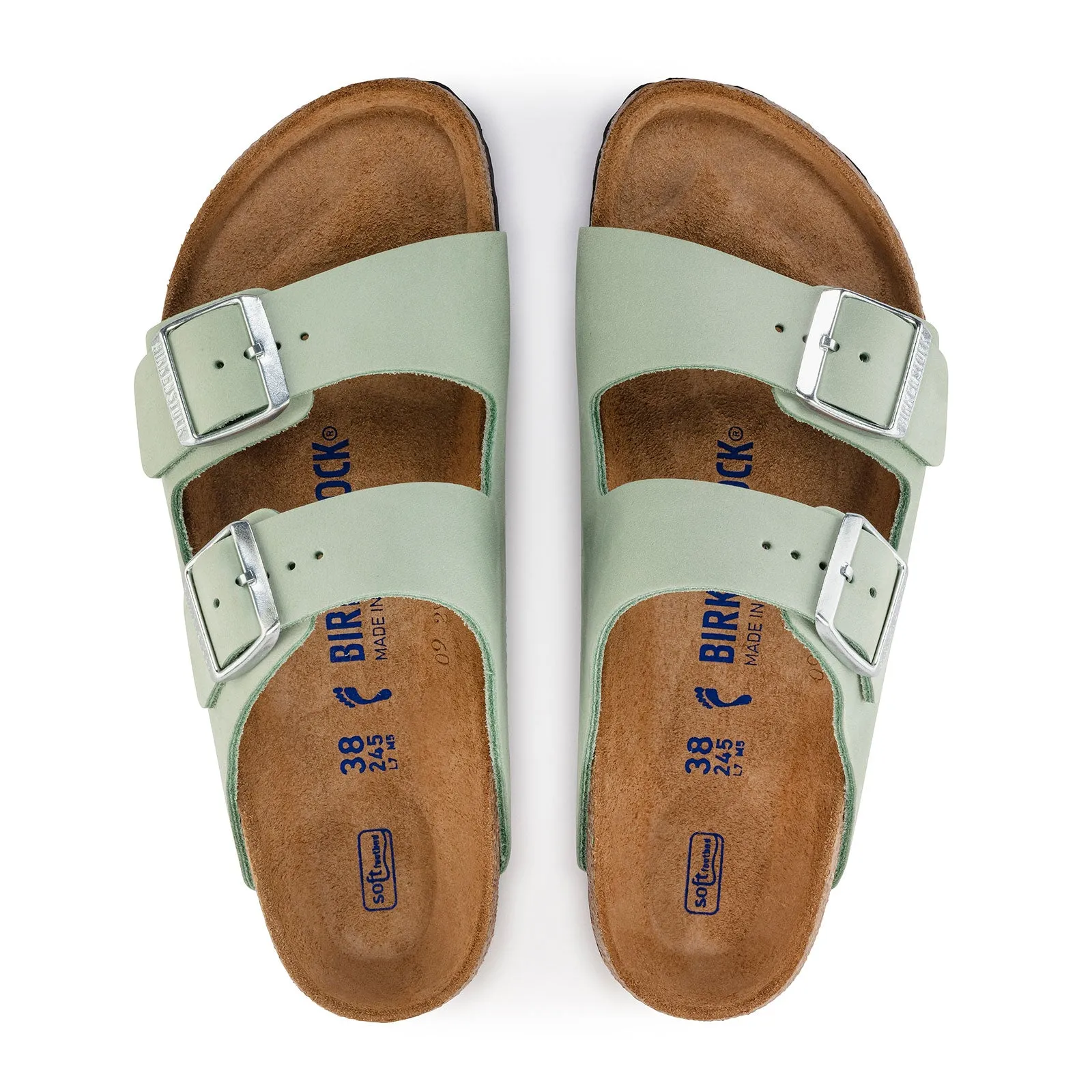 Birkenstock Arizona Soft Footbed Slide Sandal (Women) - Matcha Nubuck