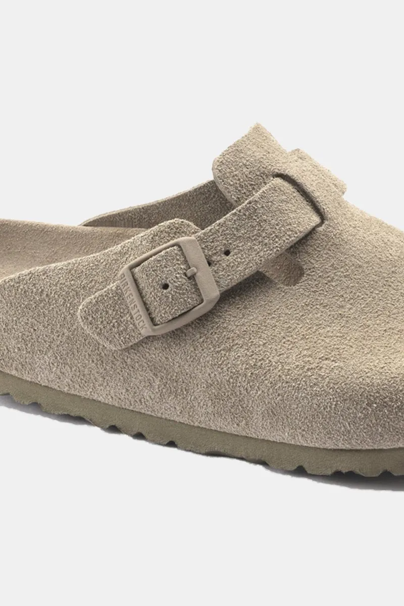 Birkenstock Boston Soft Footbed Suede Leather (Faded Khaki)