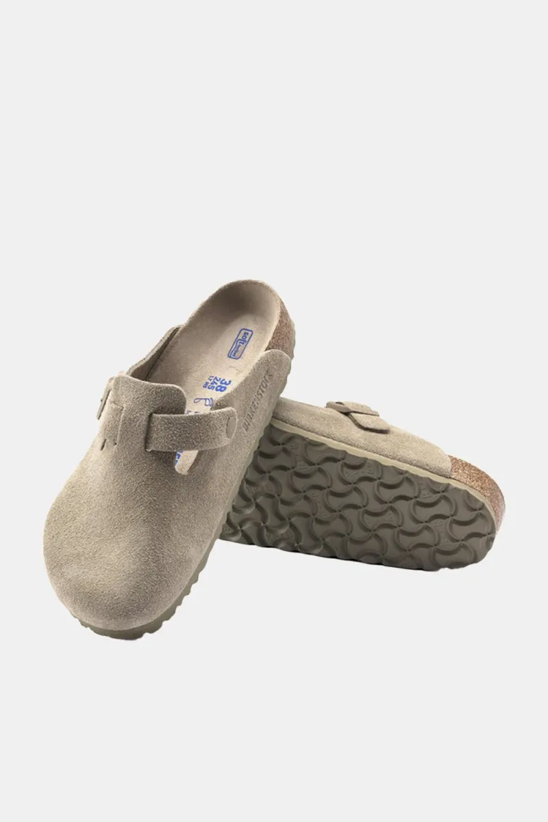 Birkenstock Boston Soft Footbed Suede Leather (Faded Khaki)