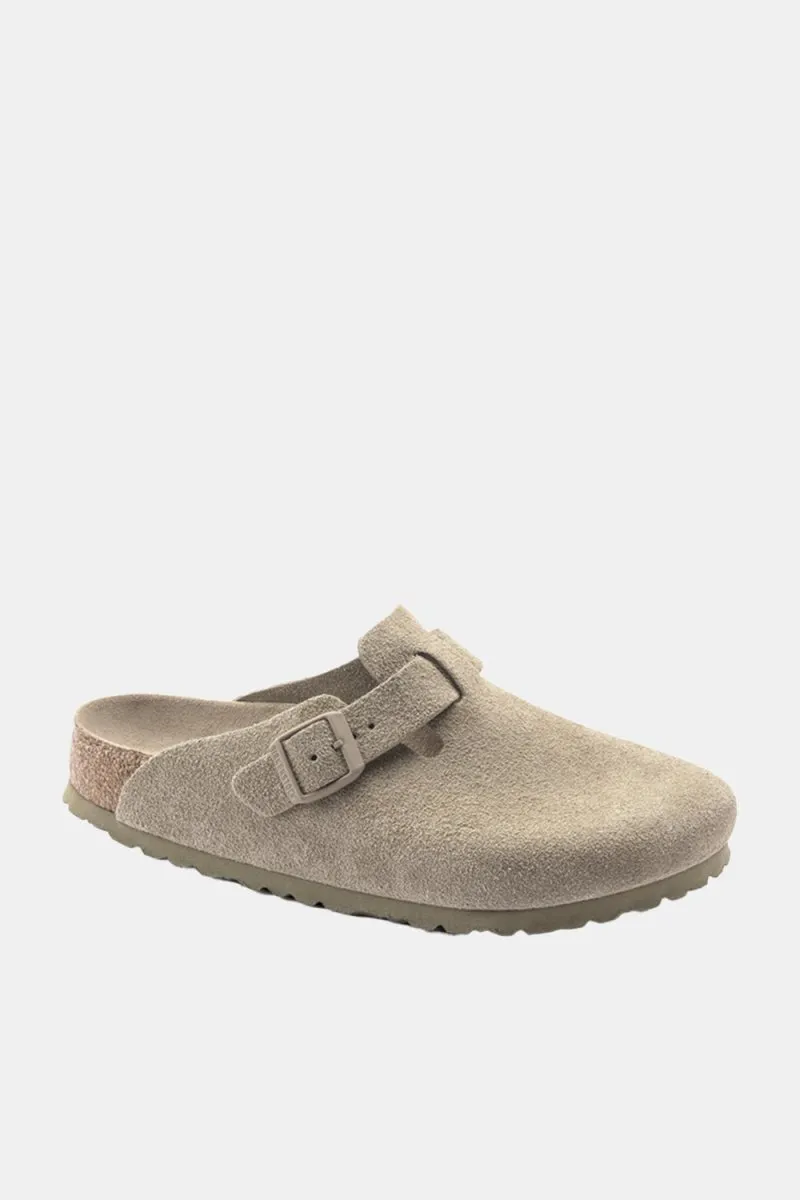 Birkenstock Boston Soft Footbed Suede Leather (Faded Khaki)