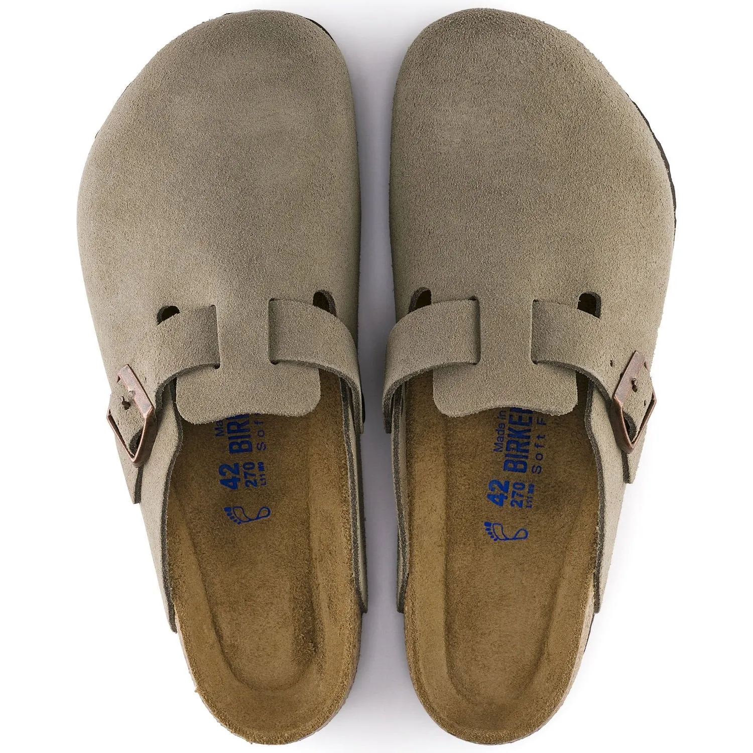 Birkenstock Boston Soft Footbed Suede Leather - Taupe