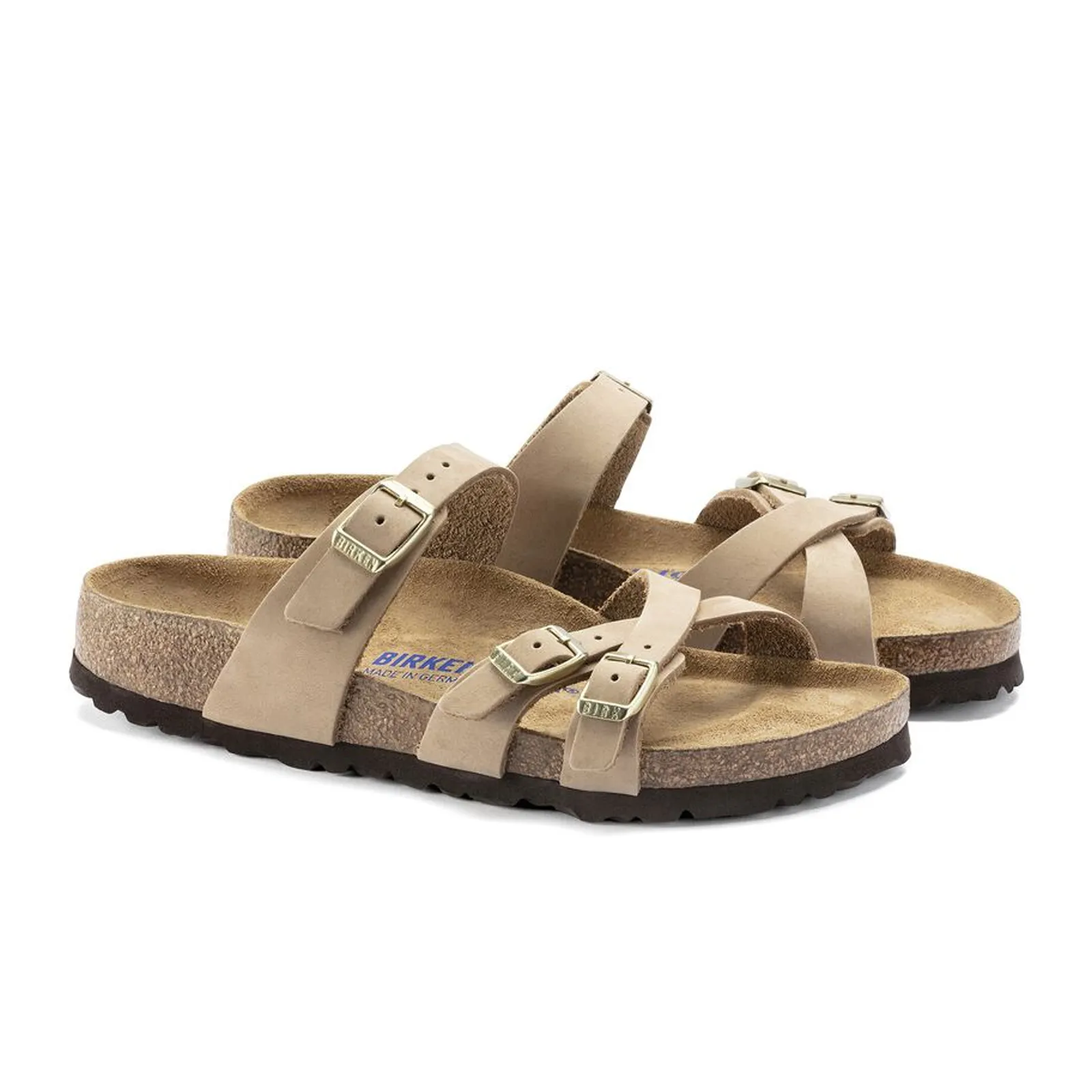 Birkenstock Franca Soft Footbed Narrow Slide Sandal (Women) - Sandcastle Nubuck