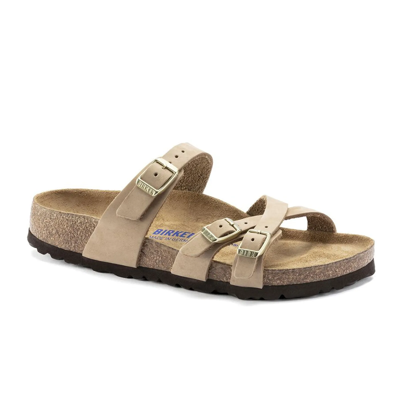 Birkenstock Franca Soft Footbed Narrow Slide Sandal (Women) - Sandcastle Nubuck