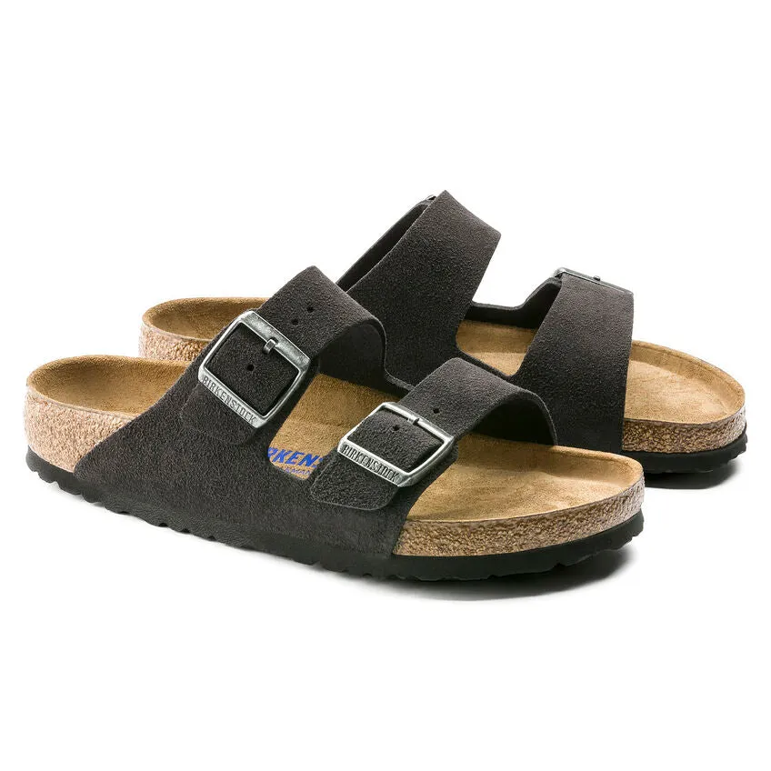 Birkenstock UNISEX Arizona Soft Footbed Suede Leather (Velvet Grey - Regular Fit)