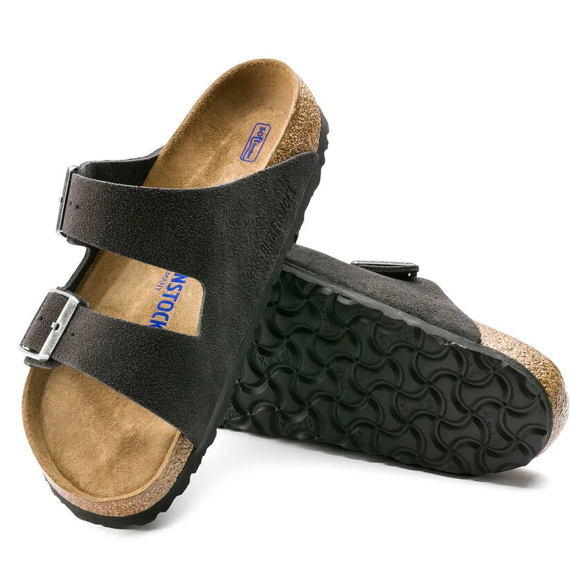 Birkenstock UNISEX Arizona Soft Footbed Suede Leather (Velvet Grey - Regular Fit)