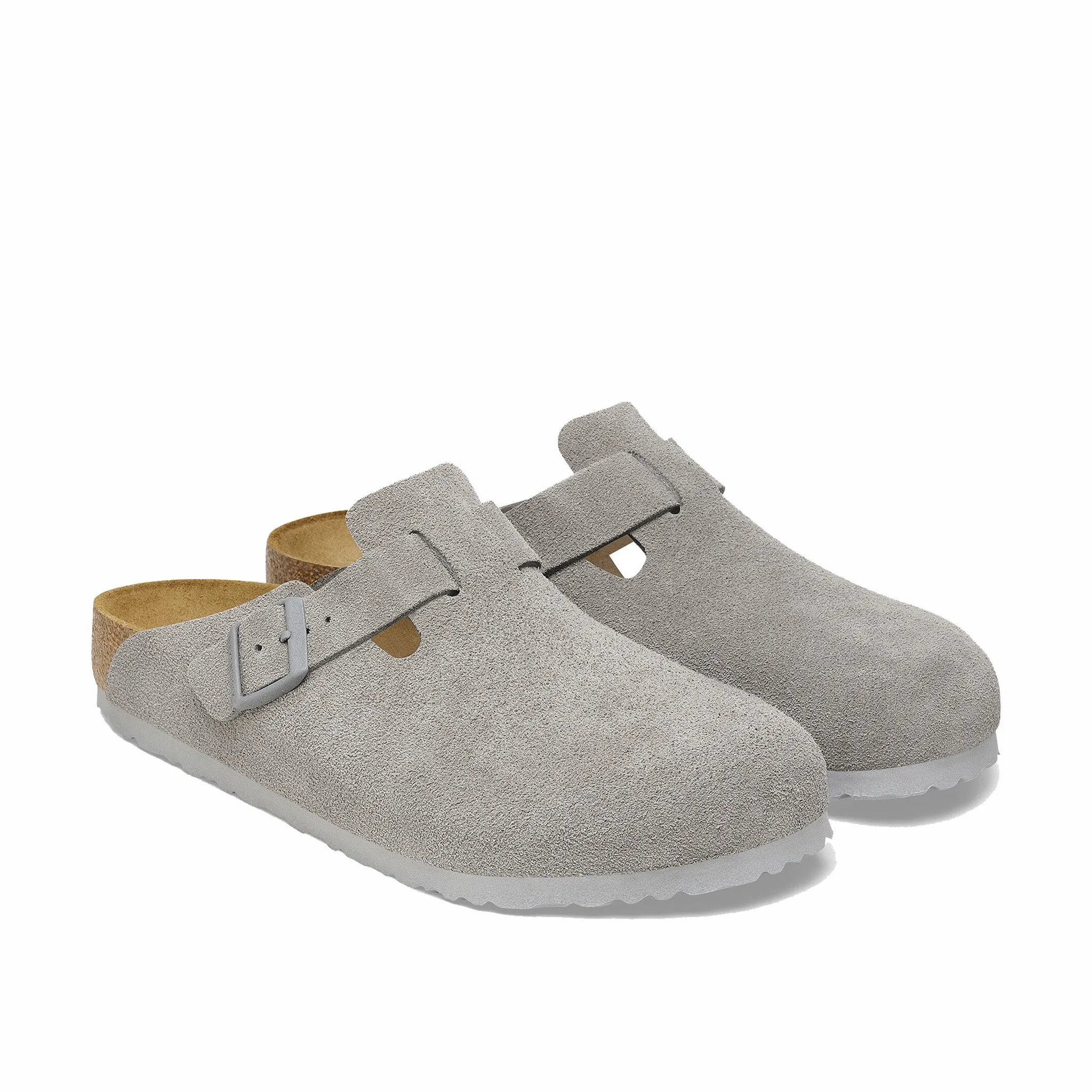 Birkenstock Women's Boston Suede Leather - Narrow (Stone Coin)