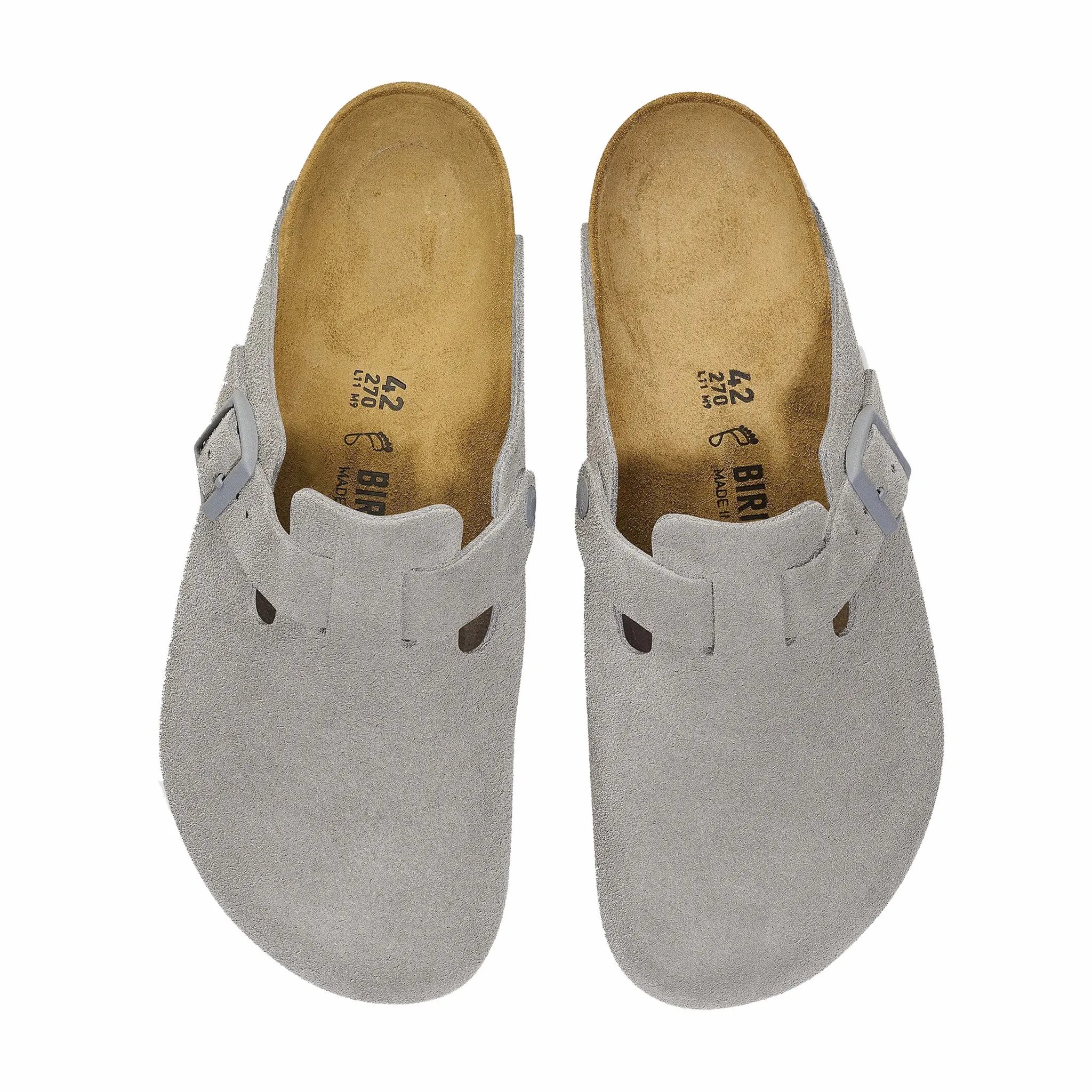 Birkenstock Women's Boston Suede Leather - Narrow (Stone Coin)