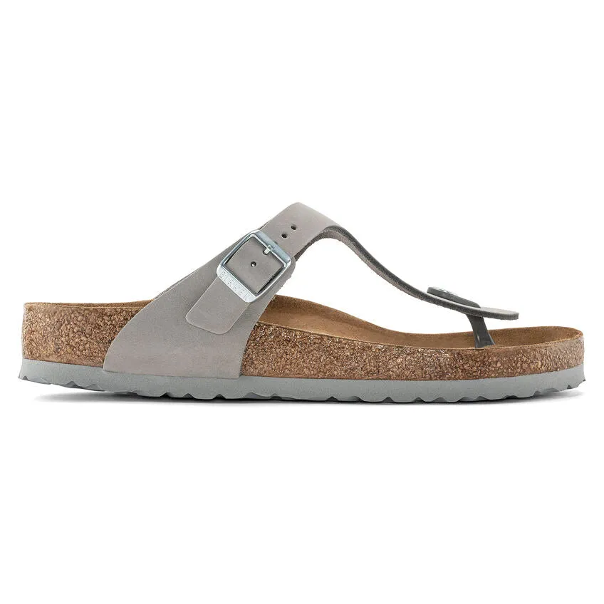 Birkenstock Women's Gizeh Soft Footbed Nubuck Leather (Dove Gray - Wide Fit)