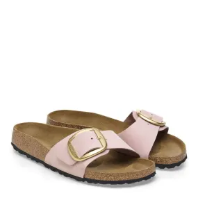 Birkenstock Women's Madrid Big Buckle Nubuck Leather in Soft Pink (Narrow WIdth)