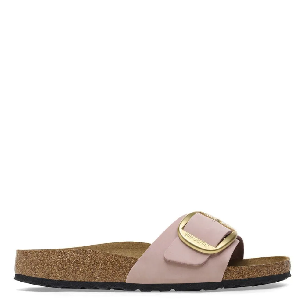 Birkenstock Women's Madrid Big Buckle Nubuck Leather in Soft Pink (Narrow WIdth)