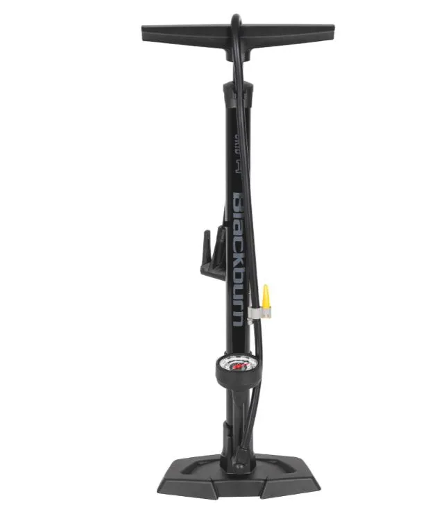 Blackburn Floor Pump - Grid 1 - Steel Barrel - Large Guage - Smart Valve - Black