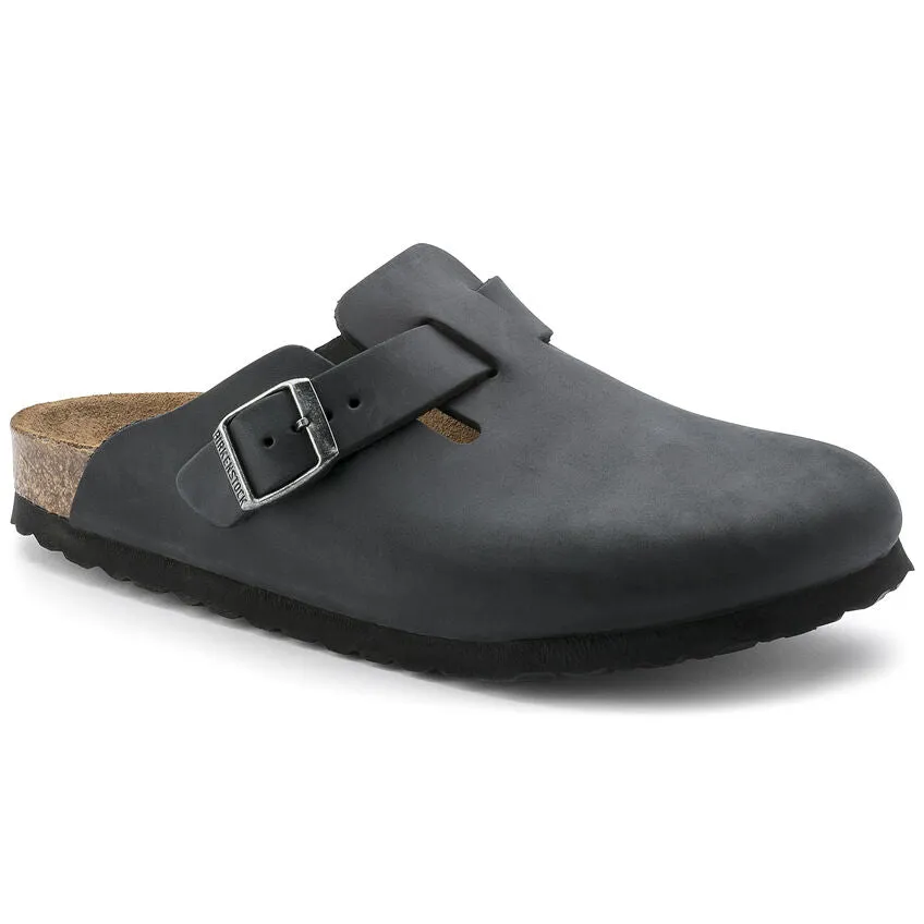 BOSTON OILED LEATHER REGULAR - BLACK