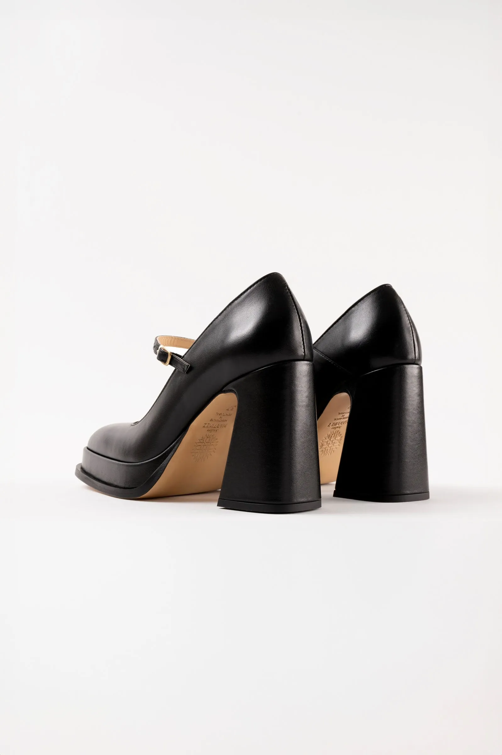 CASILDA - Black Leather Mary Jane Pumps