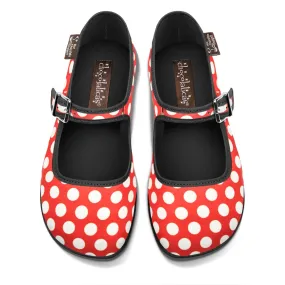 Chocolaticas® Red Polka Women's Mary Jane Flat