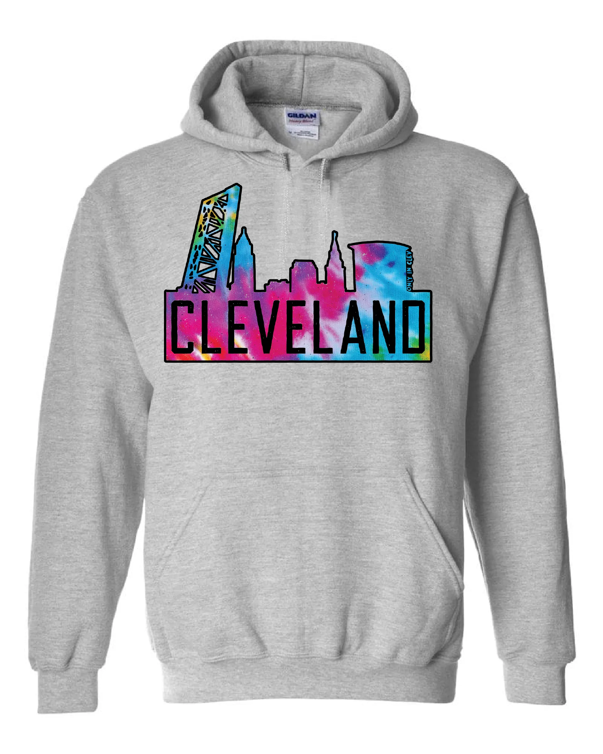 Colorful Flats Skyline design on Gray