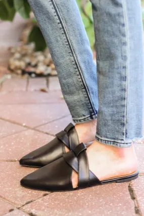 Conquer The World Strappy Mules Black